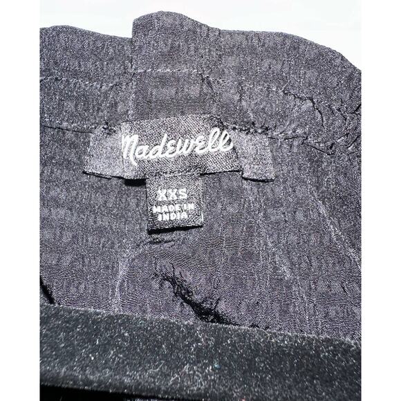 Madewell Seersucker Bubble-Sleeve Top, Size XX Small, True Black XXS - Picture 2 of 6